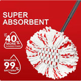 2026 Upgraded Spin Mop Heads with Scrubbing Pad