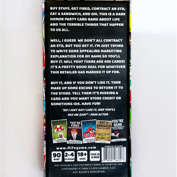 A Game About Adulthood – Darkly Humorous Party Card Game for Adults, Life Simulation, Wealth Building, Retirement & Graveyard Revenge