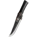 Bone Cutting Knife with Dragon Decoration and Scabbard