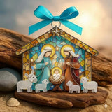 Christmas Scene Jesus Pendant Natural Art