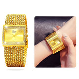 Christmas: Ladies Rhinestone Quartz Square Watch