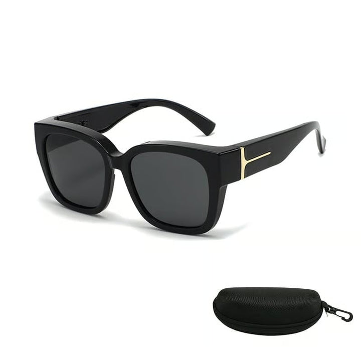 Polarized Square Sunglasses with Wrap-Around Design