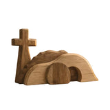 Wooden Resurrection Cross & Empty Tomb